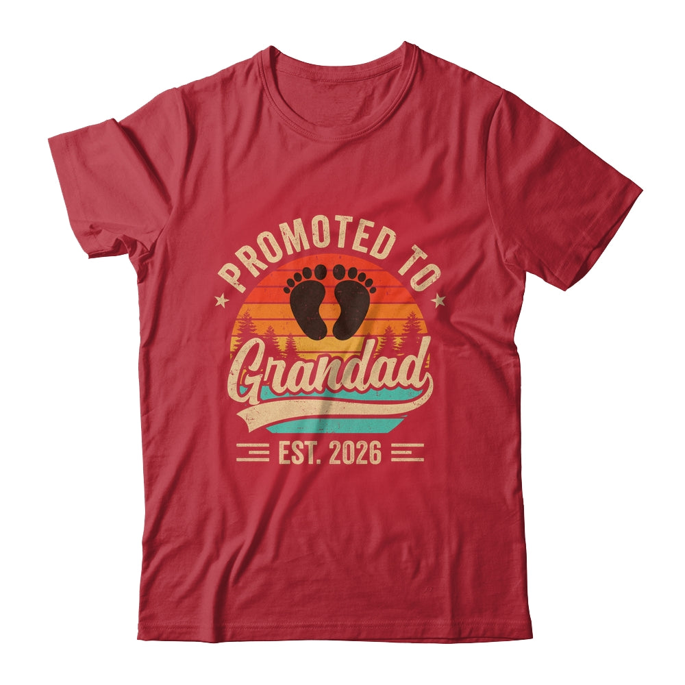 Promoted To Grandad Est 2026 Grandparents Baby Announcement Shirt & Hoodie | teecentury