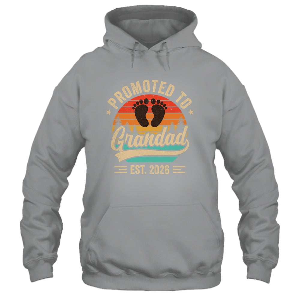 Promoted To Grandad Est 2026 Grandparents Baby Announcement Shirt & Hoodie | teecentury
