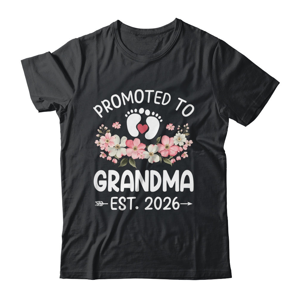 Promoted To Grandma 2026 First Time Floral New Grandma Shirt & Hoodie | teecentury