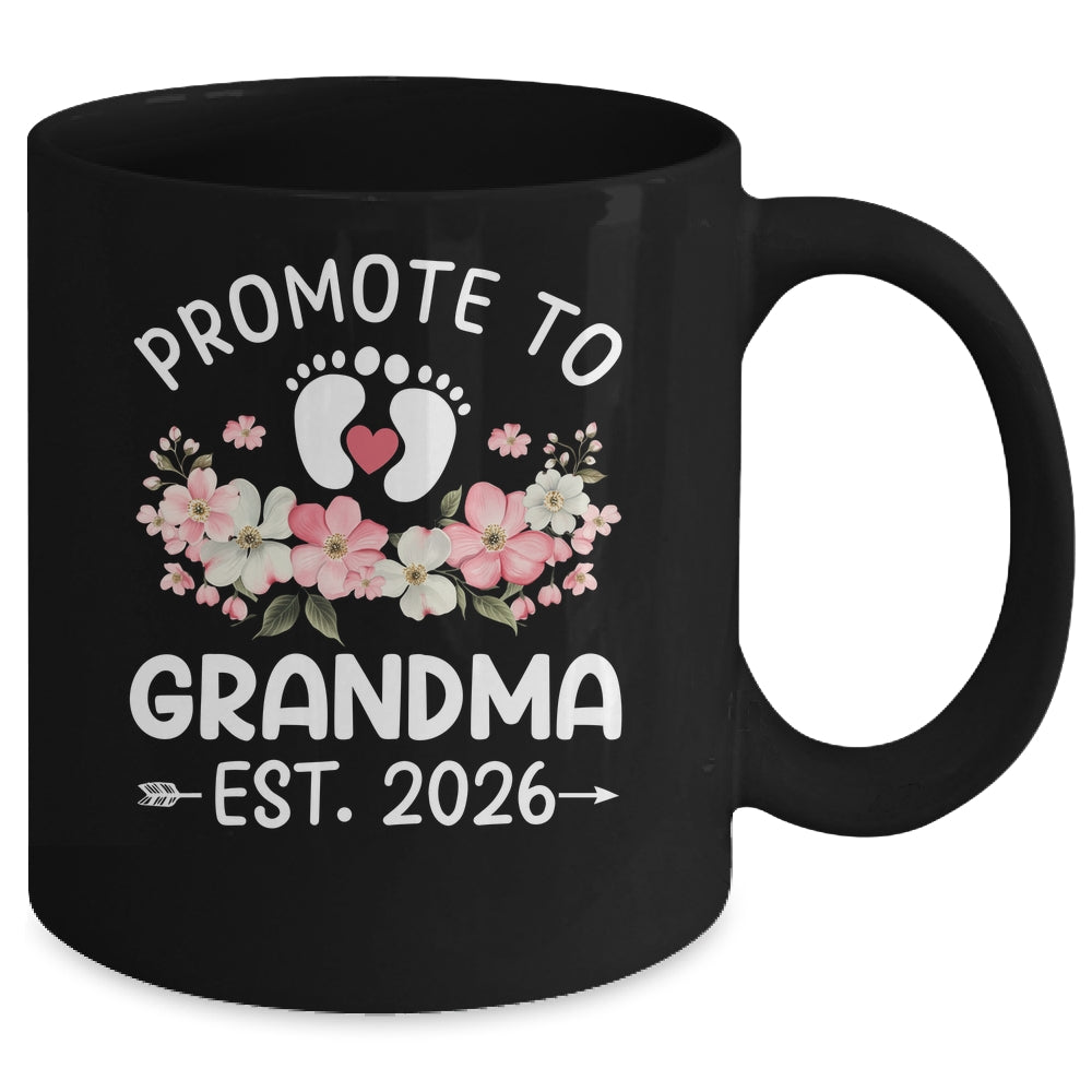 Promoted To Grandma 2026 First Time Floral New Grandma Mug | teecentury