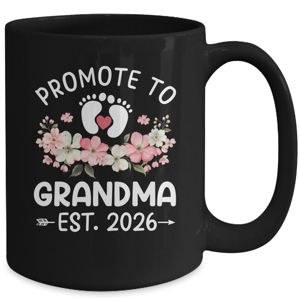Promoted To Grandma 2026 First Time Floral New Grandma Mug | teecentury