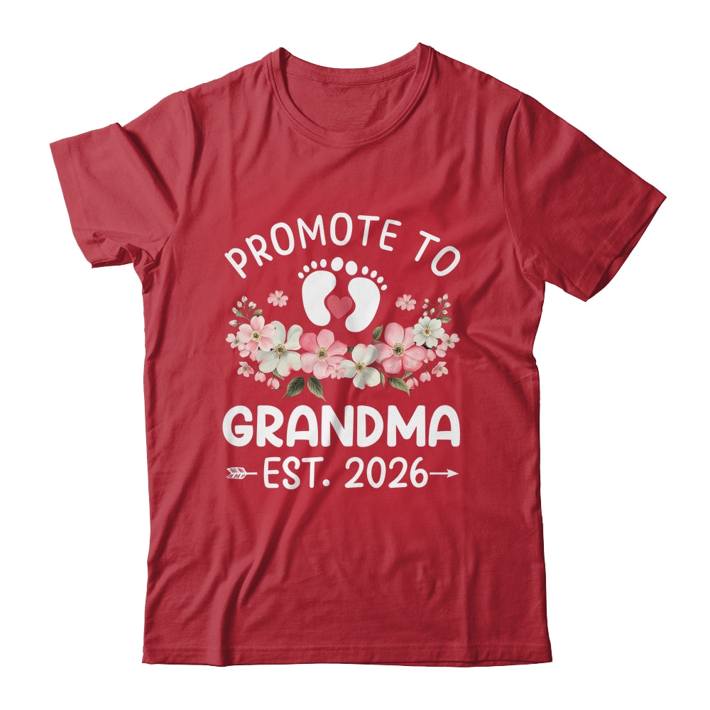 Promoted To Grandma 2026 First Time Floral New Grandma Shirt & Hoodie | teecentury