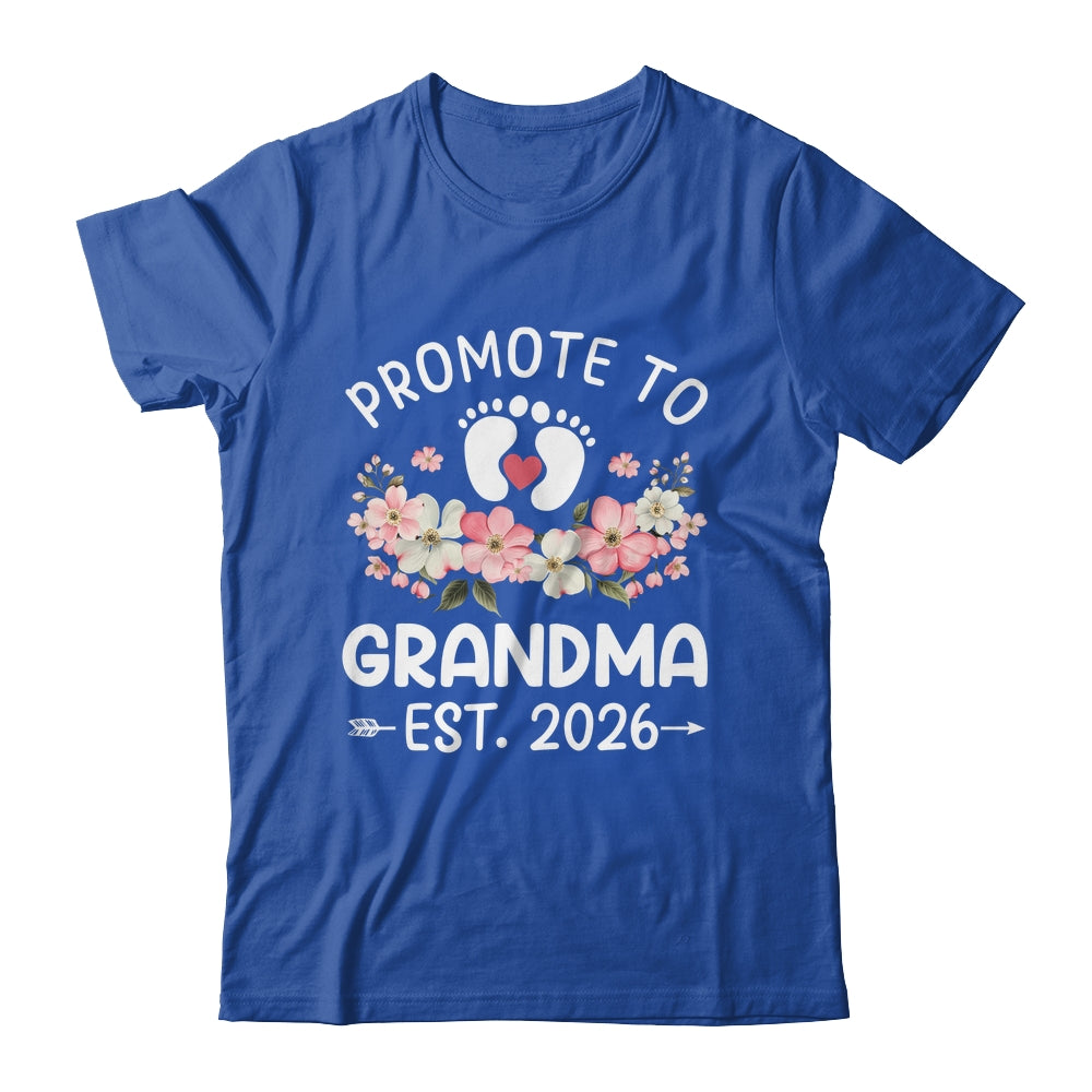 Promoted To Grandma 2026 First Time Floral New Grandma Shirt & Hoodie | teecentury