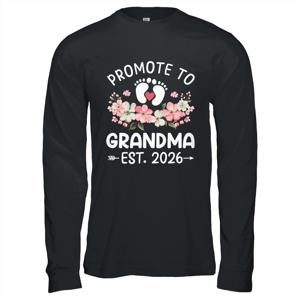 Promoted To Grandma 2026 First Time Floral New Grandma Shirt & Hoodie | teecentury