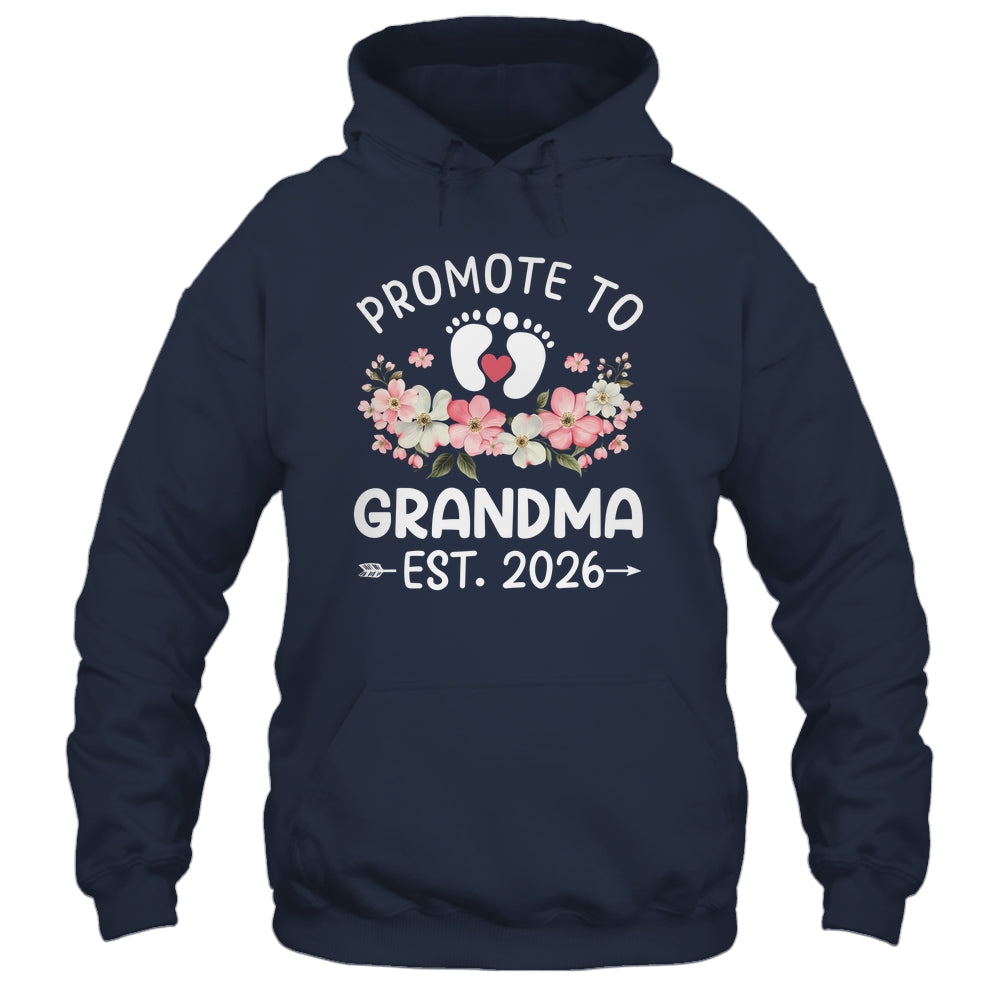 Promoted To Grandma 2026 First Time Floral New Grandma Shirt & Hoodie | teecentury