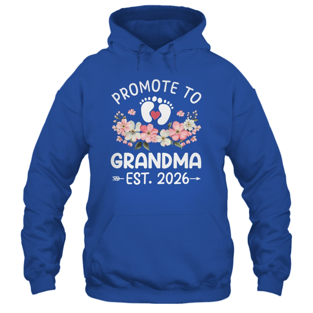 Promoted To Grandma 2026 First Time Floral New Grandma Shirt & Hoodie | teecentury