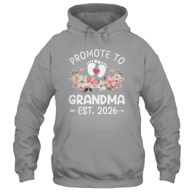 Promoted To Grandma 2026 First Time Floral New Grandma Shirt & Hoodie | teecentury