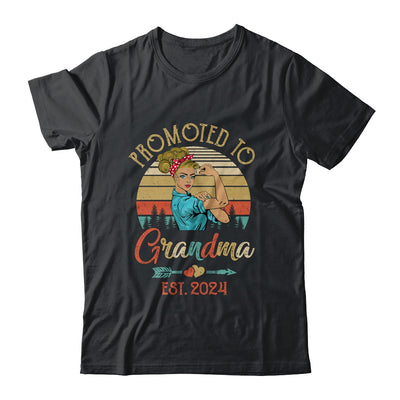 Promoted To Grandma Est 2024 Retro First Time Grandma Shirt & Tank Top | teecentury