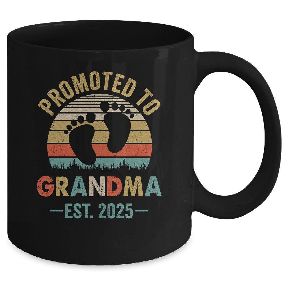 Promoted To Grandma Est 2025 Mothers Day Vintage Mug | teecentury