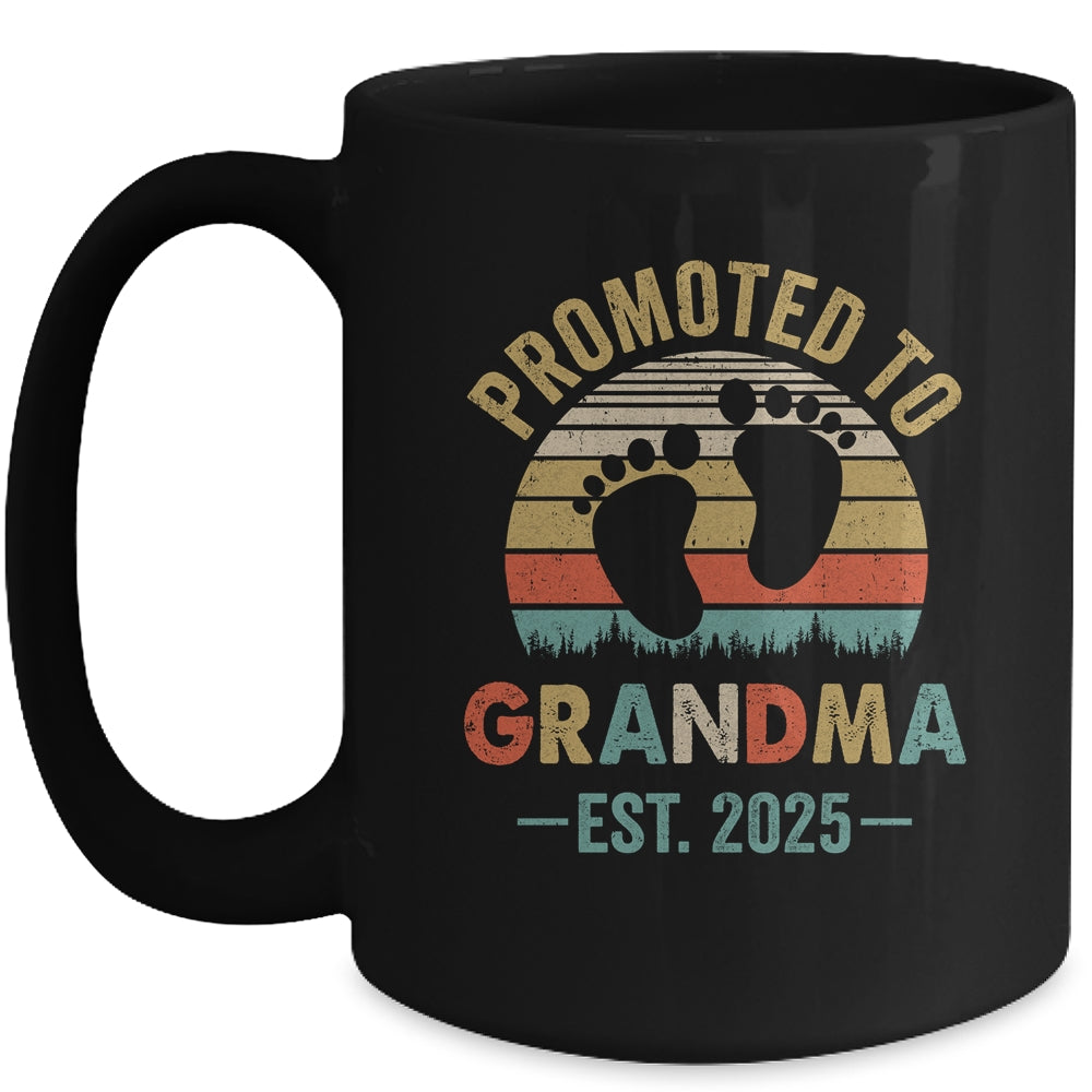 Promoted To Grandma Est 2025 Mothers Day Vintage Mug | teecentury