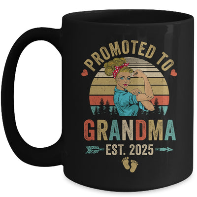 Promoted To Grandma Est 2025 Retro First Time Grandma Mug | teecentury