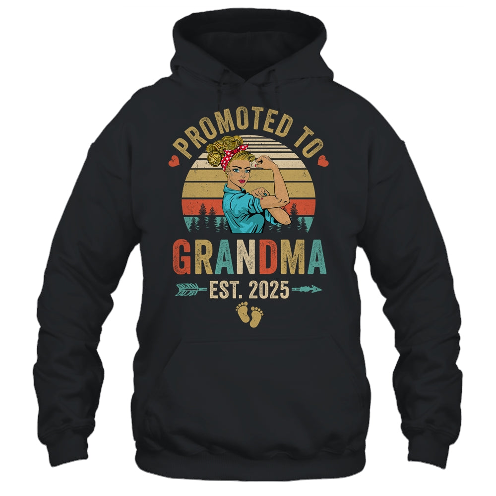 Promoted To Grandma Est 2025 Retro First Time Grandma Shirt & Tank Top | teecentury