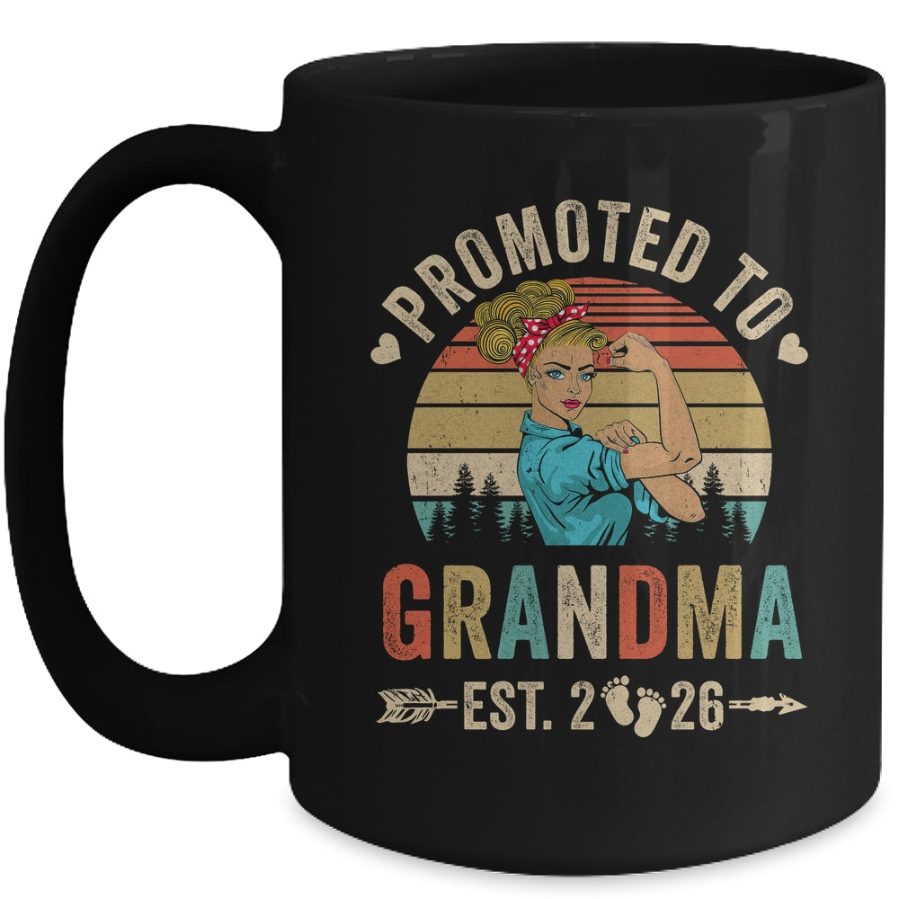 Promoted To Grandma Est 2026 Retro First Time Grandma Mug | teecentury