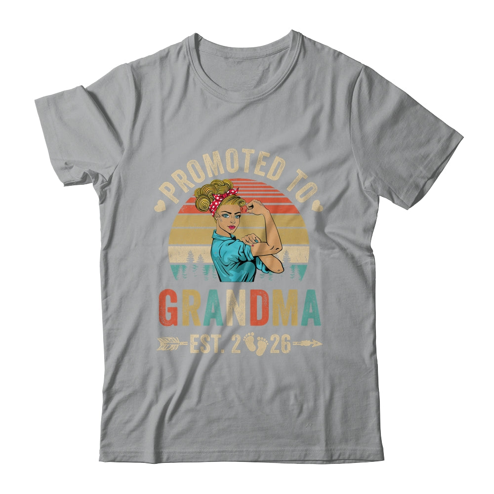 Promoted To Grandma Est 2026 Retro First Time Grandma Shirt & Tank Top | teecentury