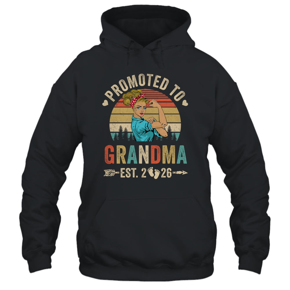 Promoted To Grandma Est 2026 Retro First Time Grandma Shirt & Tank Top | teecentury