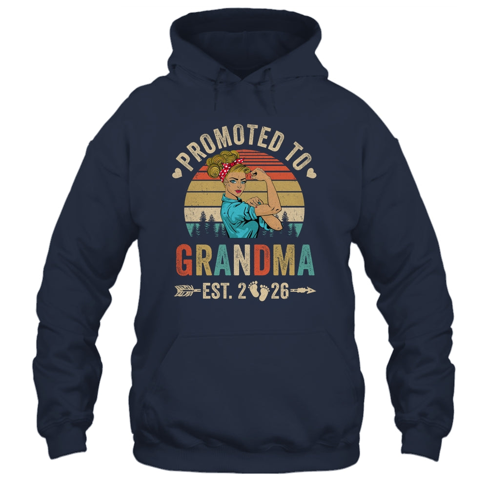 Promoted To Grandma Est 2026 Retro First Time Grandma Shirt & Tank Top | teecentury
