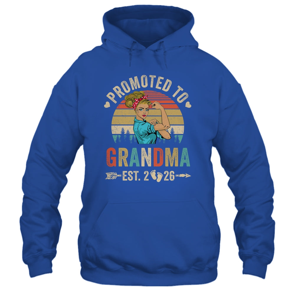 Promoted To Grandma Est 2026 Retro First Time Grandma Shirt & Tank Top | teecentury