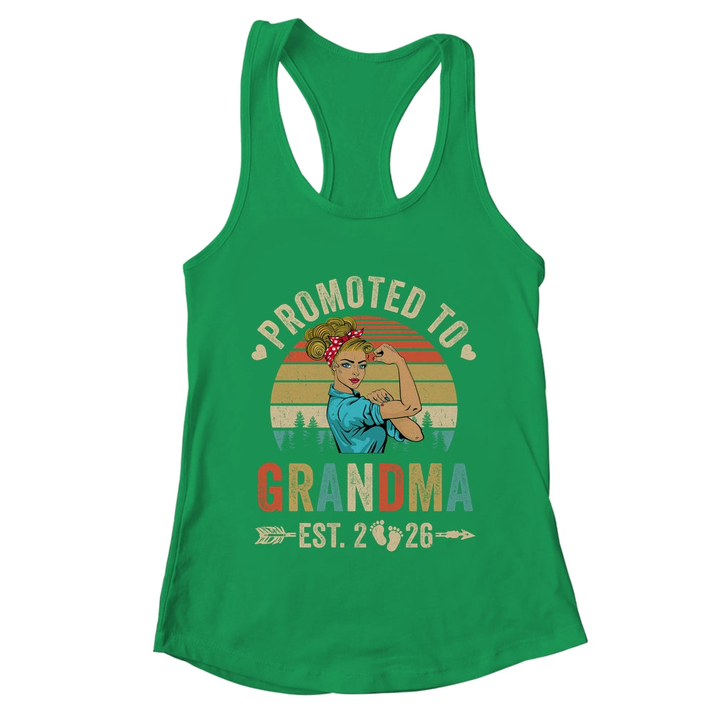 Promoted To Grandma Est 2026 Retro First Time Grandma Shirt & Tank Top | teecentury