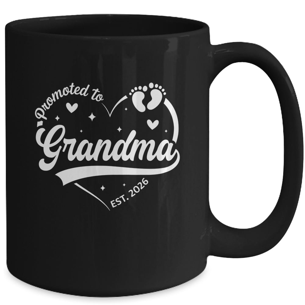 Promoted To Grandma Est 2026 Soon To Be New Grandmom Heart Mug | teecentury