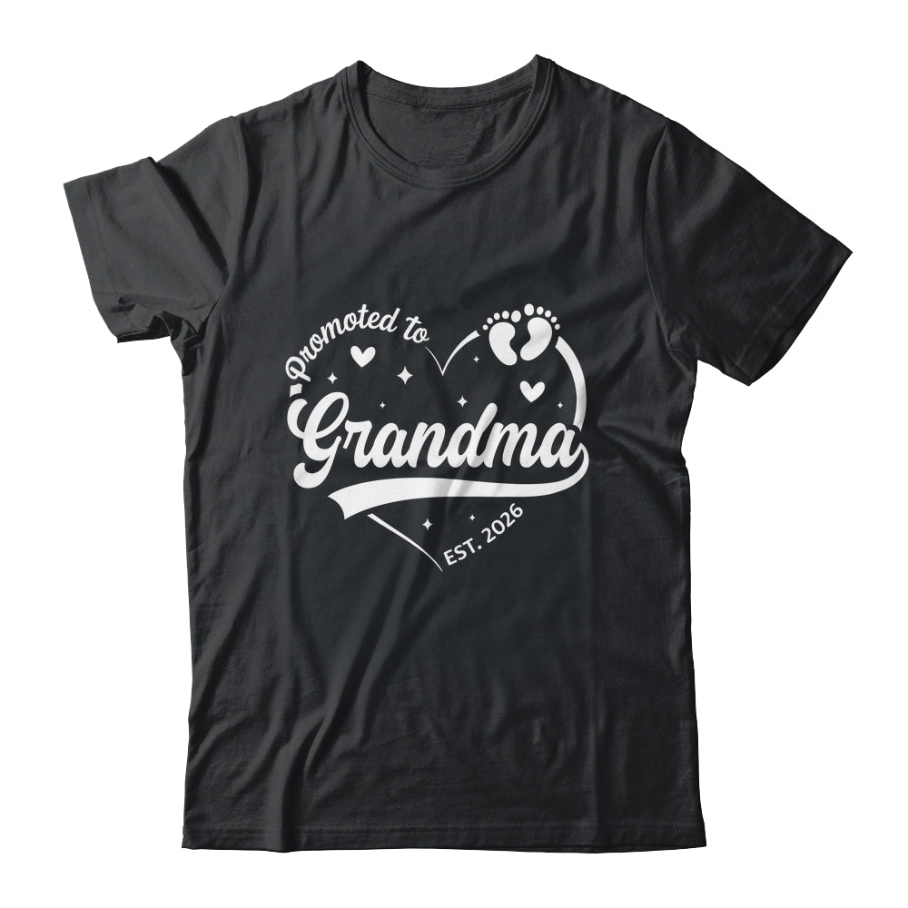 Promoted To Grandma Est 2026 Soon To Be New Grandmom Heart Shirt & Tank Top | teecentury