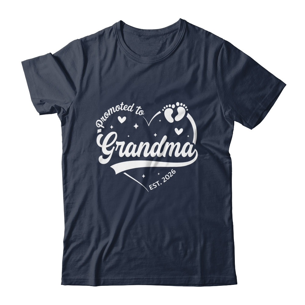 Promoted To Grandma Est 2026 Soon To Be New Grandmom Heart Shirt & Tank Top | teecentury