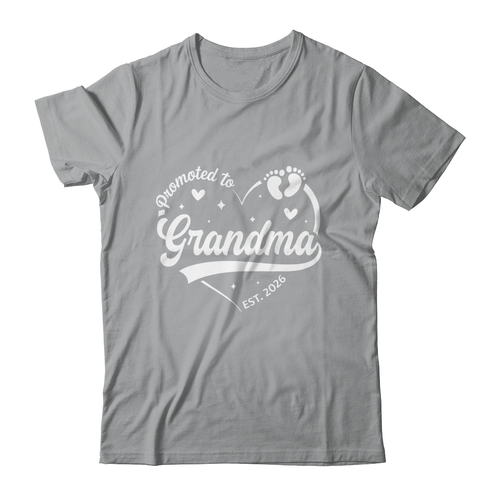 Promoted To Grandma Est 2026 Soon To Be New Grandmom Heart Shirt & Tank Top | teecentury
