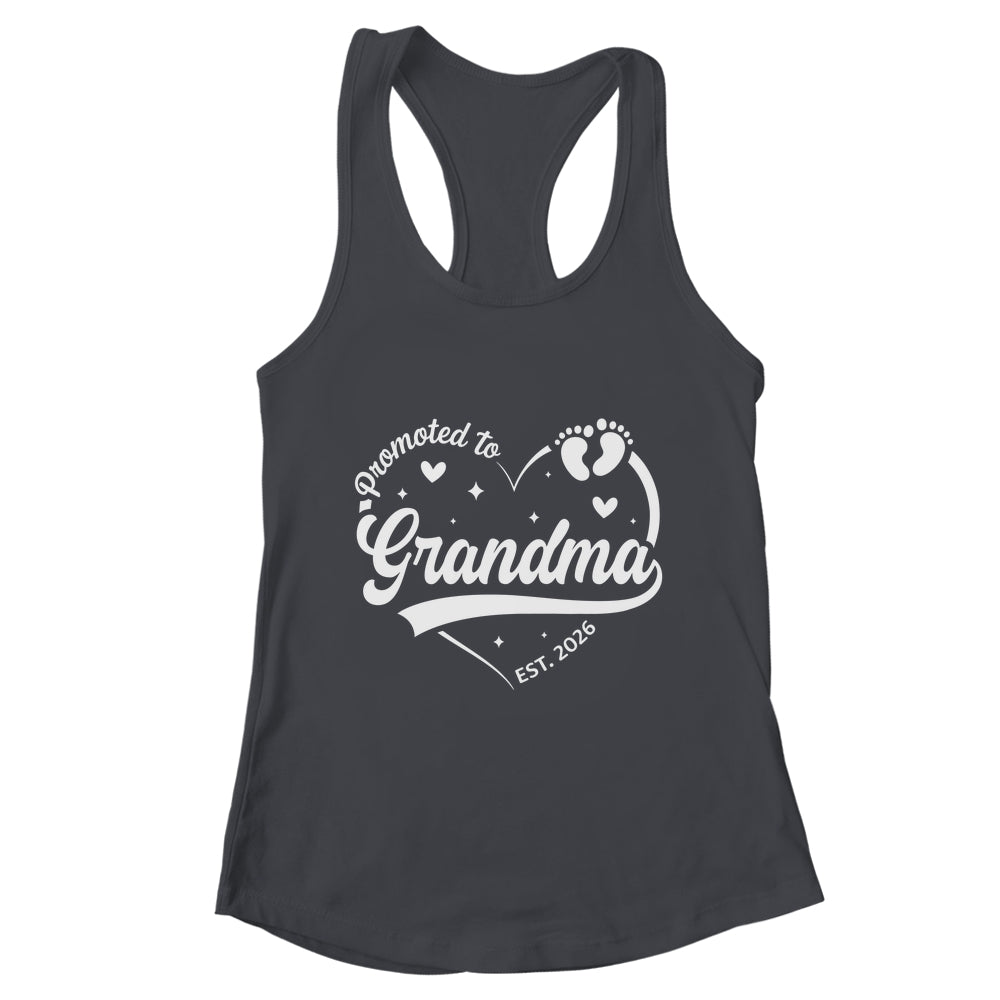 Promoted To Grandma Est 2026 Soon To Be New Grandmom Heart Shirt & Tank Top | teecentury