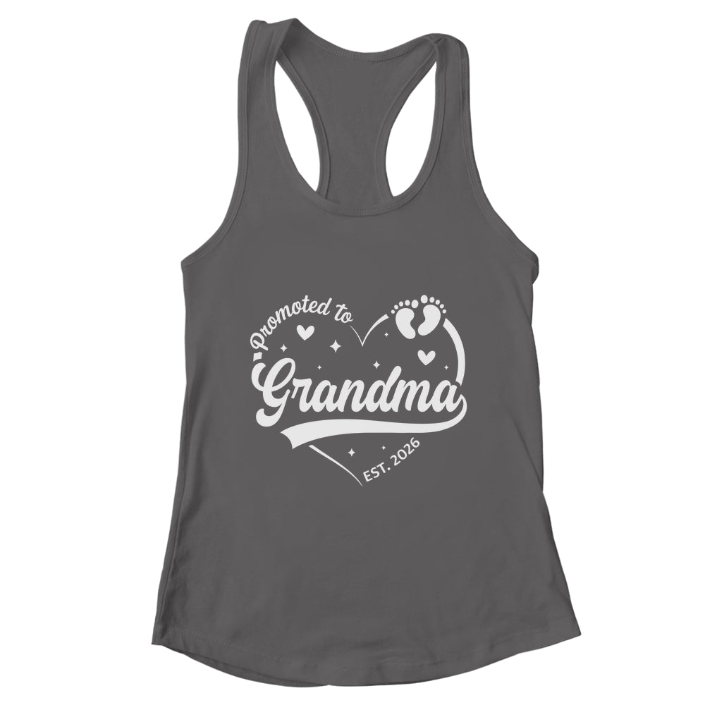 Promoted To Grandma Est 2026 Soon To Be New Grandmom Heart Shirt & Tank Top | teecentury