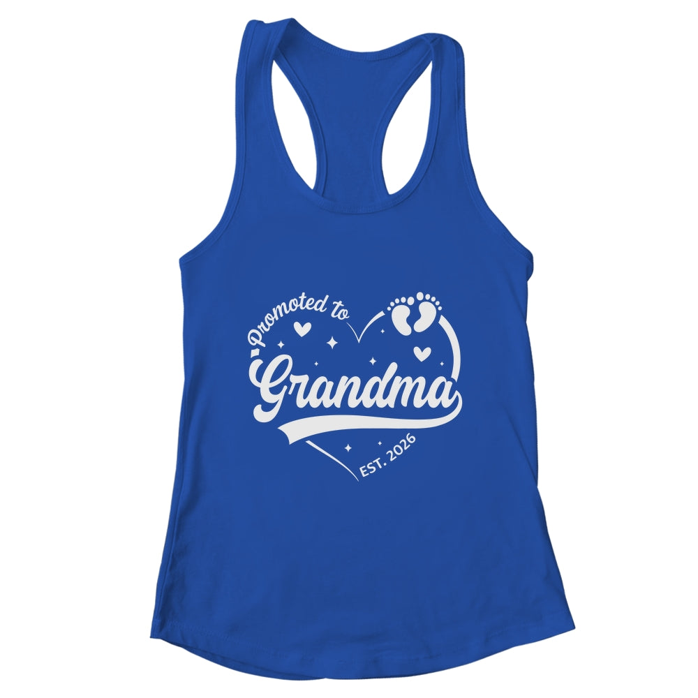 Promoted To Grandma Est 2026 Soon To Be New Grandmom Heart Shirt & Tank Top | teecentury