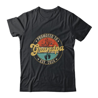 Promoted To Grandpa 2024 Pregnancy New First Grandpa Retro Shirt & Hoodie | teecentury