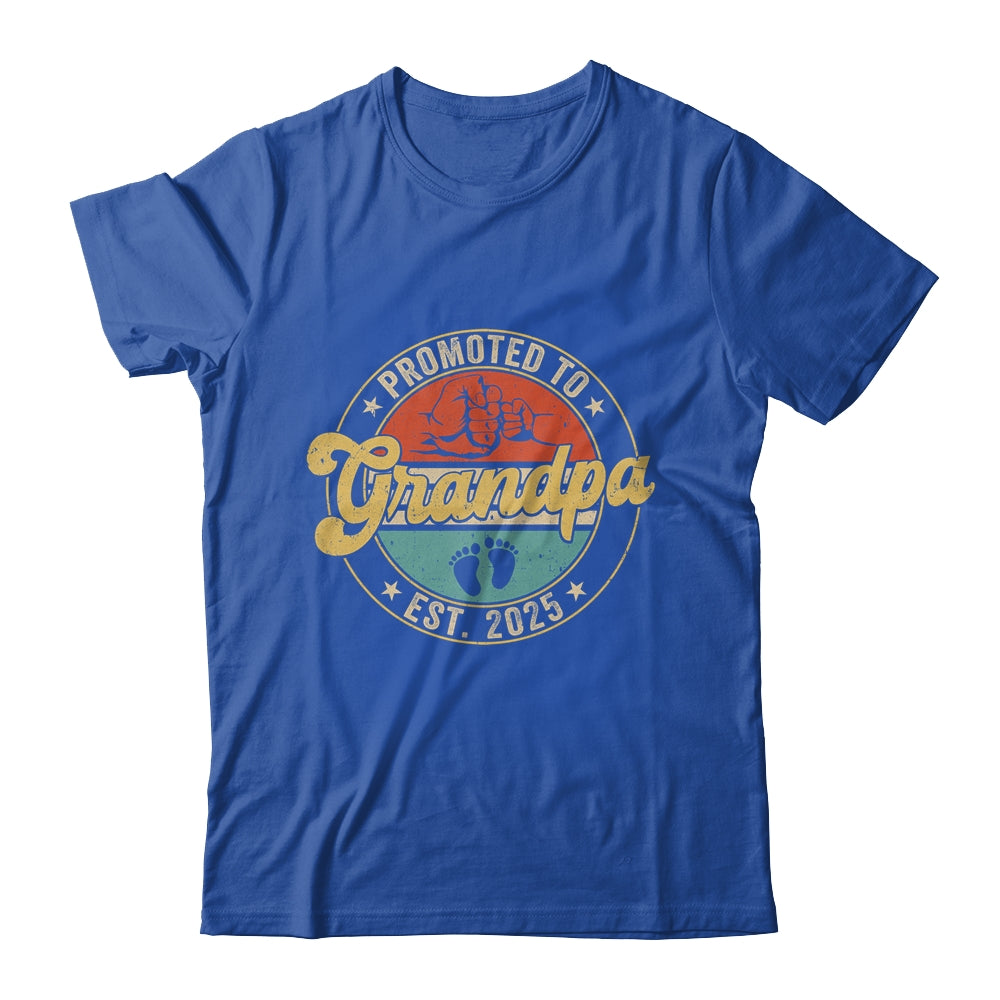 Promoted To Grandpa 2025 Pregnancy New First Grandpa Retro Shirt & Hoodie | teecentury