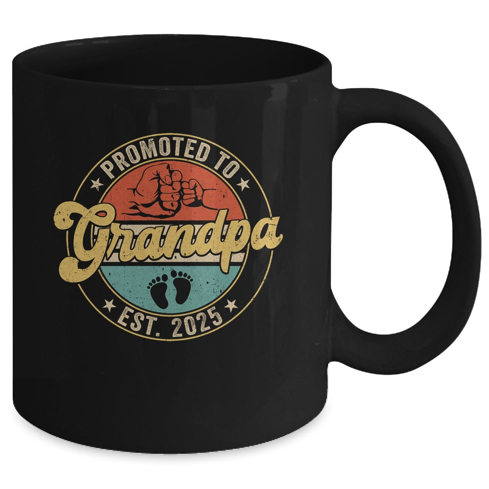 Promoted To Grandpa 2025 Pregnancy New First Grandpa Retro Mug | teecentury