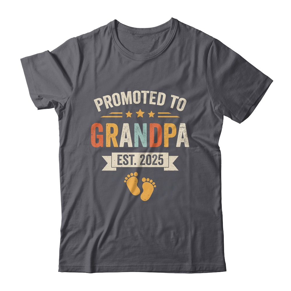Promoted To Grandpa 2025 Retro Soon To Be Grandpa Est 2025 Shirt & Hoodie | teecentury