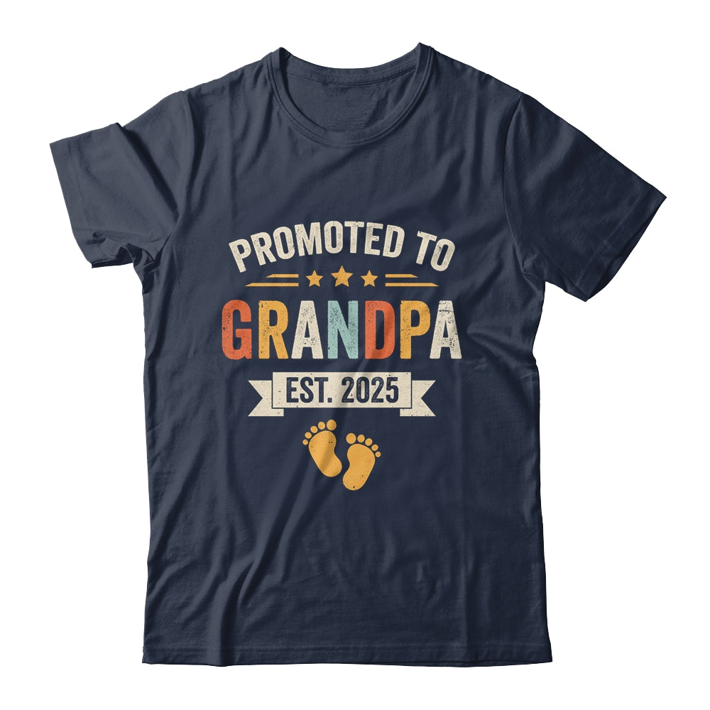 Promoted To Grandpa 2025 Retro Soon To Be Grandpa Est 2025 Shirt & Hoodie | teecentury