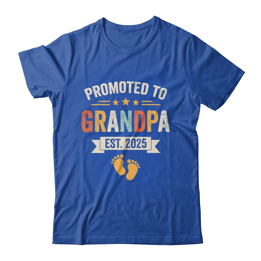 Promoted To Grandpa 2025 Retro Soon To Be Grandpa Est 2025 Shirt & Hoodie | teecentury