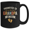 Promoted To Grandpa 2025 Retro Soon To Be Grandpa Est 2025 Mug | teecentury