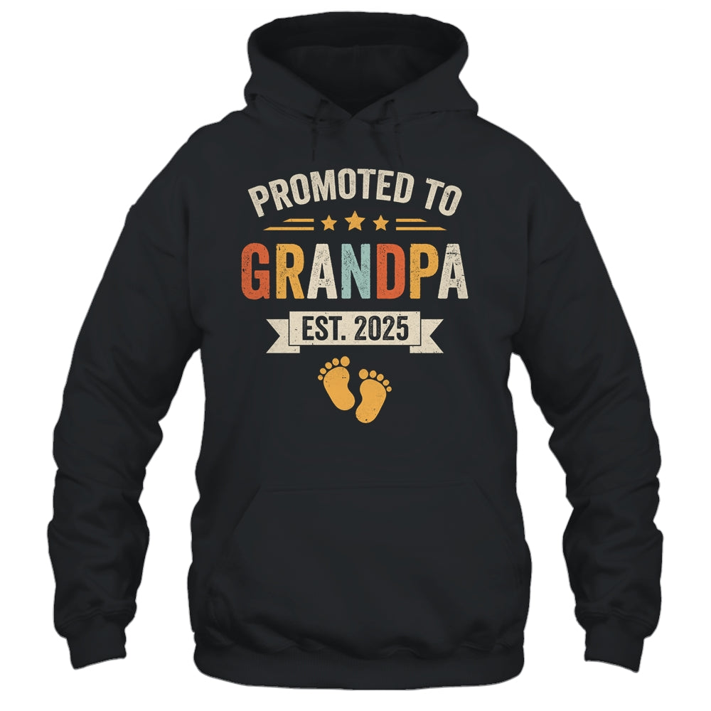 Promoted To Grandpa 2025 Retro Soon To Be Grandpa Est 2025 Shirt & Hoodie | teecentury