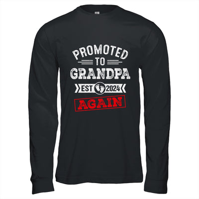 Promoted To Grandpa Again 2024 Pregnancy Announcement Shirt & Hoodie | teecentury