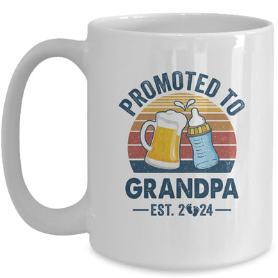 Promoted To Grandpa Est 2024 First Time Fathers Day Vintage Mug | teecentury