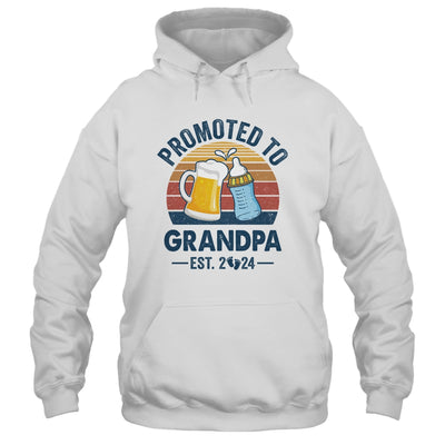 Promoted To Grandpa Est 2024 First Time Fathers Day Vintage Shirt & Hoodie | teecentury