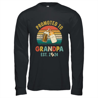 Promoted To Grandpa Est 2024 Vintage New Fathers Day Shirt & Hoodie | teecentury