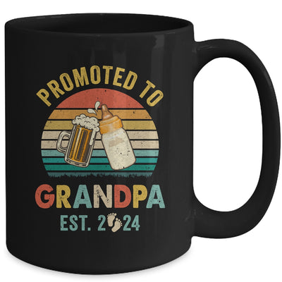 Promoted To Grandpa Est 2024 Vintage New Fathers Day Mug | teecentury
