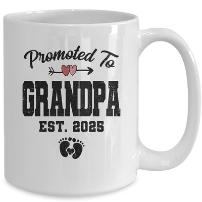 Promoted To Grandpa Est 2025 First Time Fathers Day Mug | teecentury