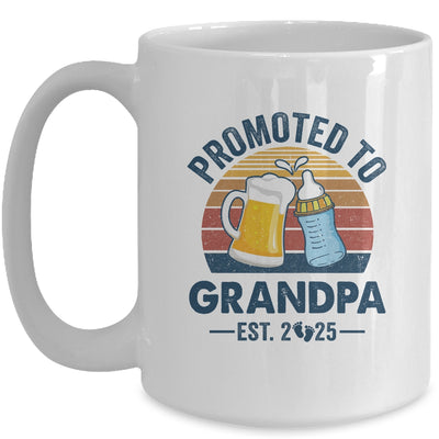 Promoted To Grandpa Est 2025 First Time Fathers Day Vintage Mug | teecentury