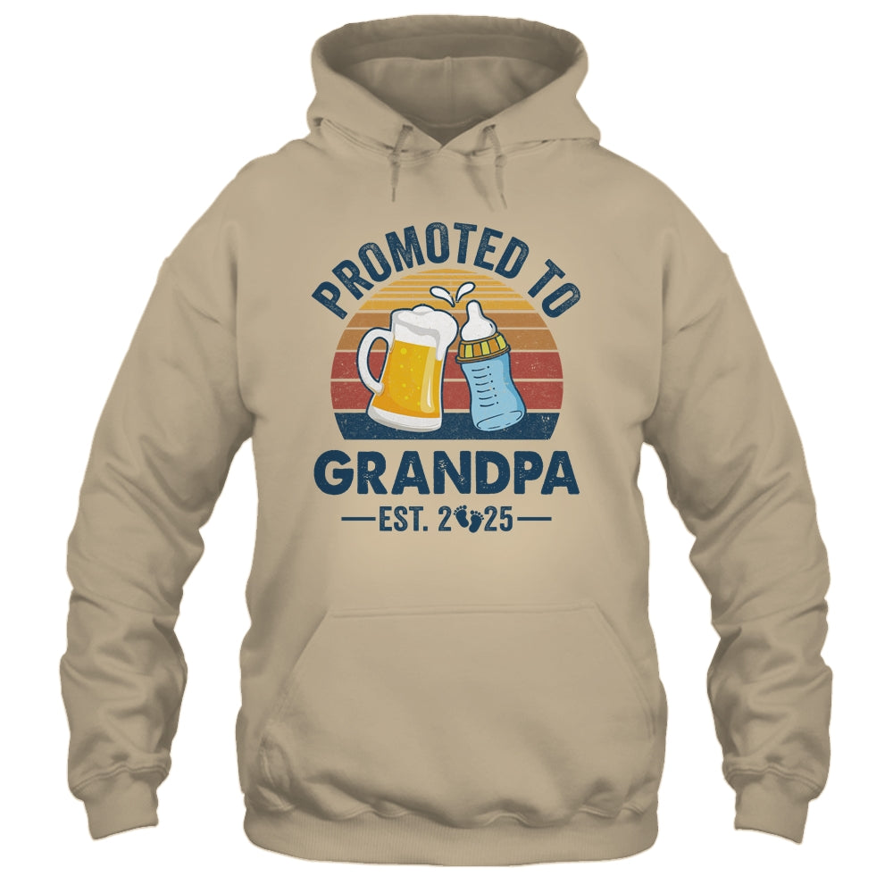 Promoted To Grandpa Est 2025 First Time Fathers Day Vintage Shirt & Hoodie | teecentury