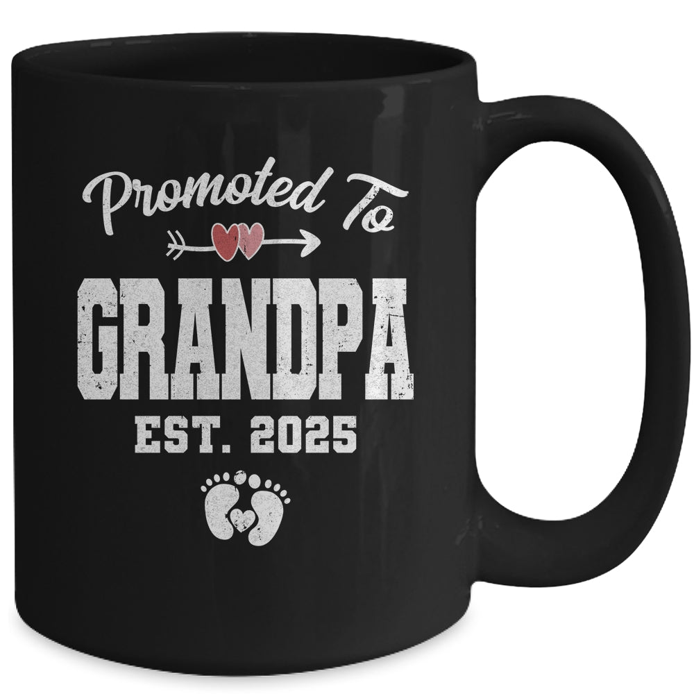 Promoted To Grandpa Est 2025 Funny First Time Fathers Day Mug | teecentury