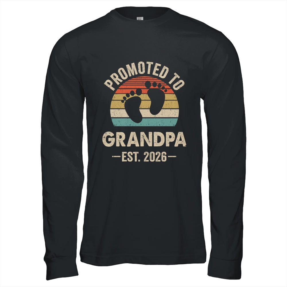 Promoted To Grandpa Est 2026 Fathers Day Vintage Shirt & Hoodie | teecentury