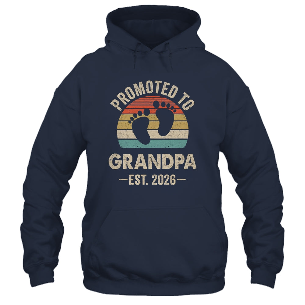Promoted To Grandpa Est 2026 Fathers Day Vintage Shirt & Hoodie | teecentury