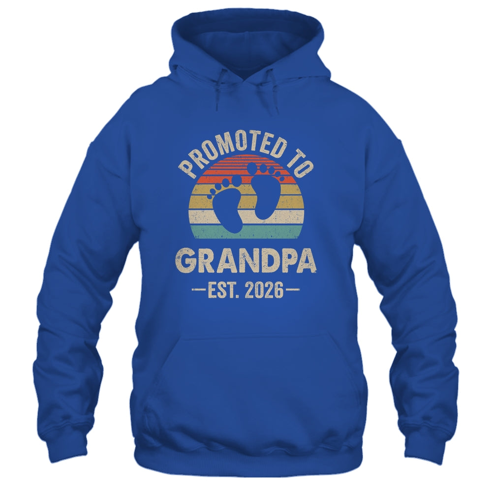 Promoted To Grandpa Est 2026 Fathers Day Vintage Shirt & Hoodie | teecentury