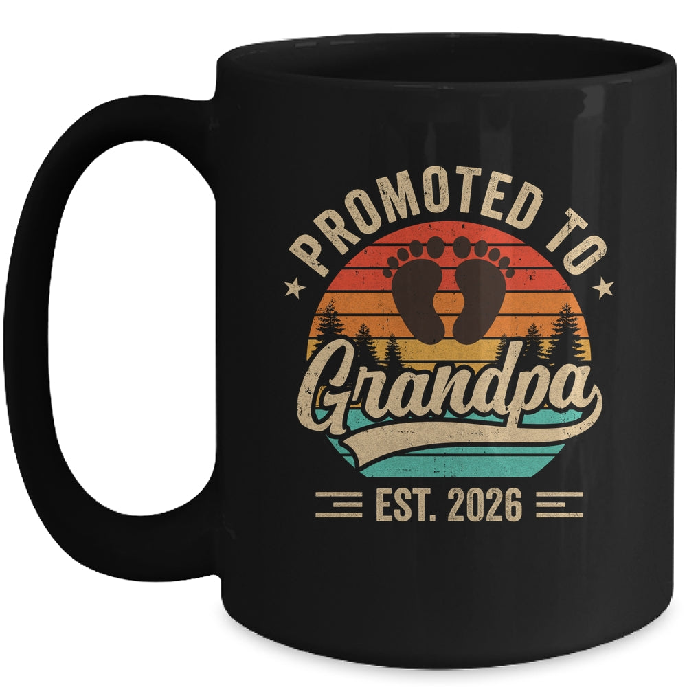 Promoted To Grandpa Est 2026 Grandparents Baby Announcement Mug | teecentury